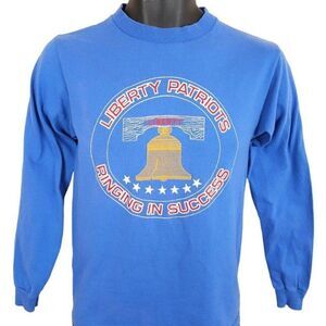 Vintage Liberty Patriots T Shirt Mens Size XS Blue 80s Las Vegas High School